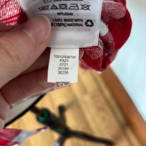 Style & Co Womens Shirt Button Down Long Sleeve Checkered Red Size 0X NWT - Picture 10 of 10